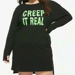 Hot Topic Y2k Black Green Creep It Real Goth Halloween Dress Size 2X
